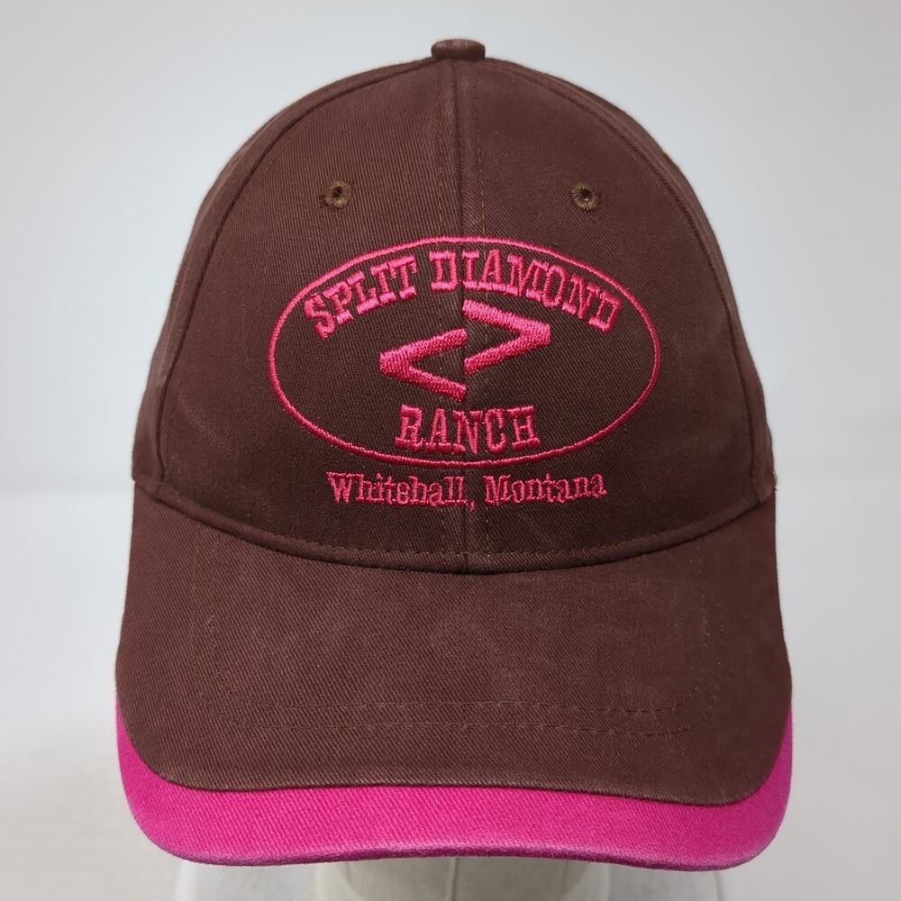 Split Diamond Ranch Strapback Baseball Cap Brown … - image 2